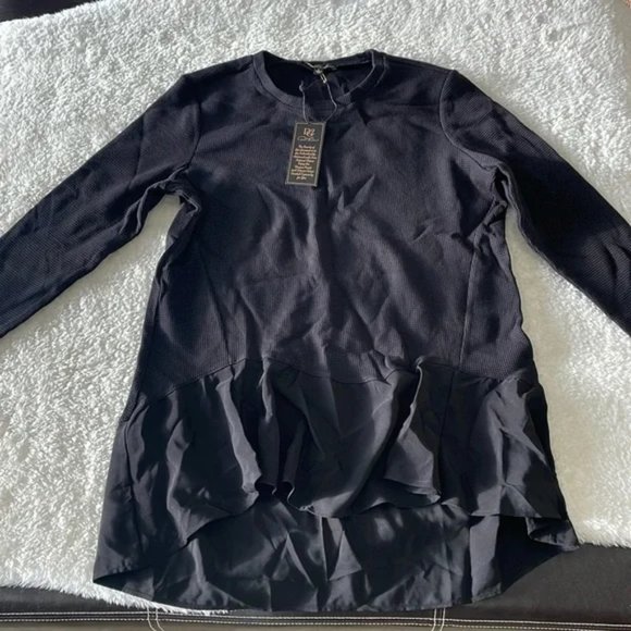 DG2 by Diane Gilman Waffle Knit Peplum Top 645-045 - Picture 3 of 5